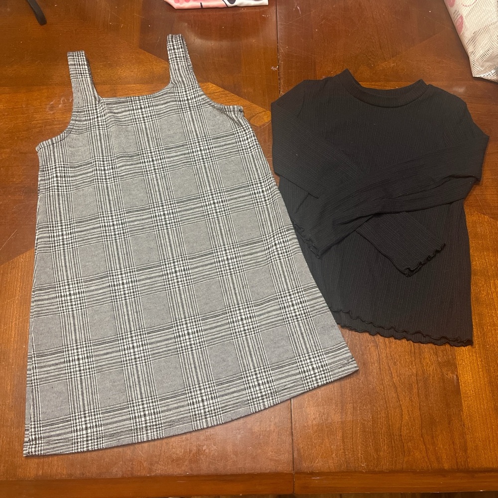 Jumping Beans Black and Gray Plaid Dress